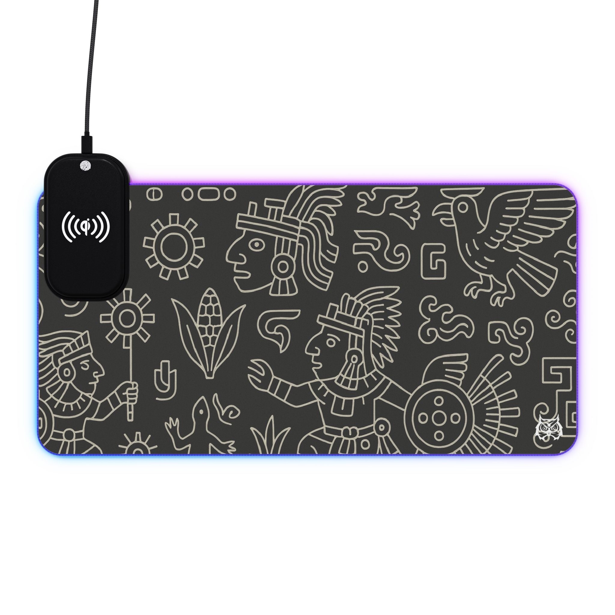 Owls Hoot Wireless Charging Mousepad- AZTEC SYMBOL
