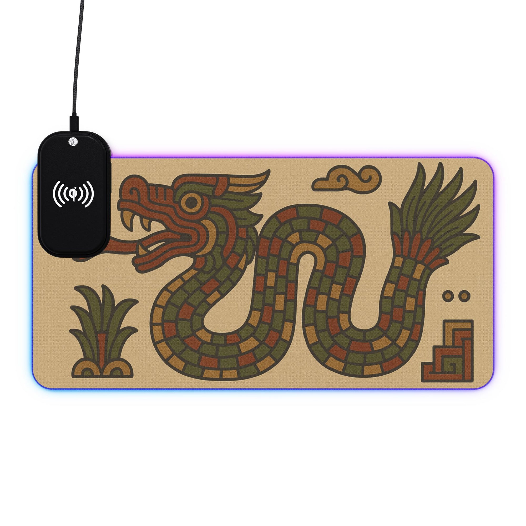 Owls Hoot Wireless Charging Mousepad- AZTEC SERPENT