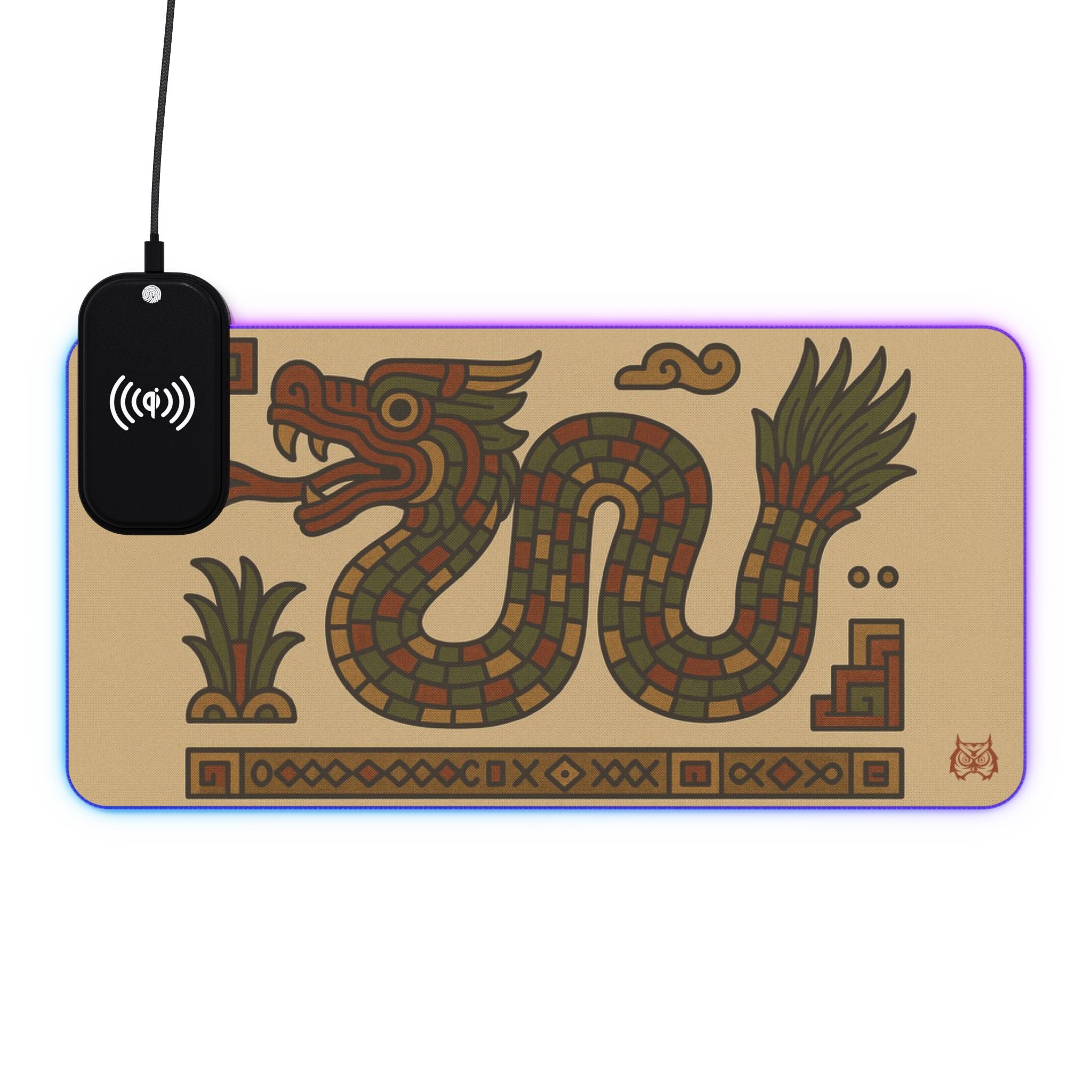 Owls Hoot Wireless Charging Mousepad- AZTEC SERPENT