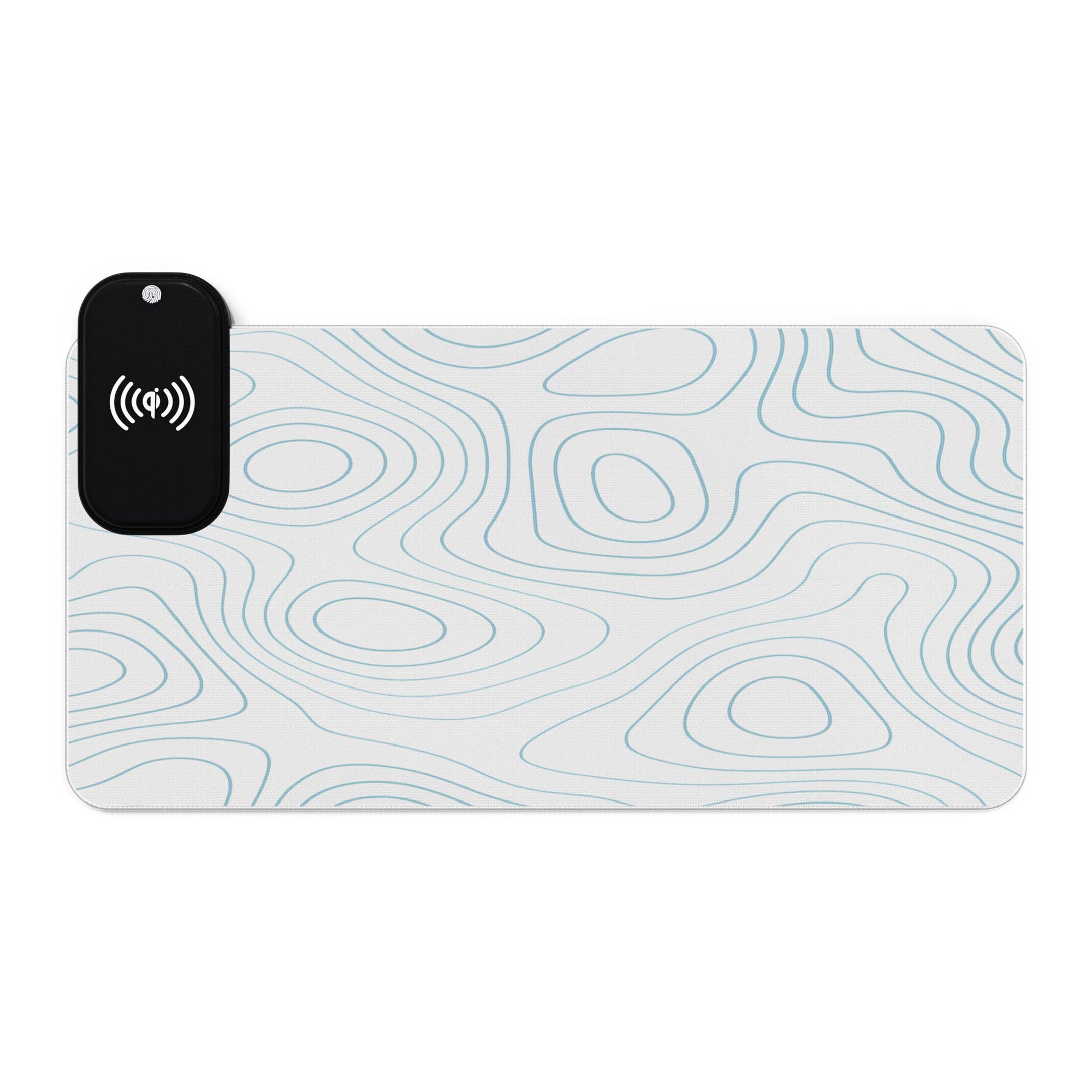 Owls Hoot Wireless Charging Mousepad- BLUE TOPOGRAPHIC