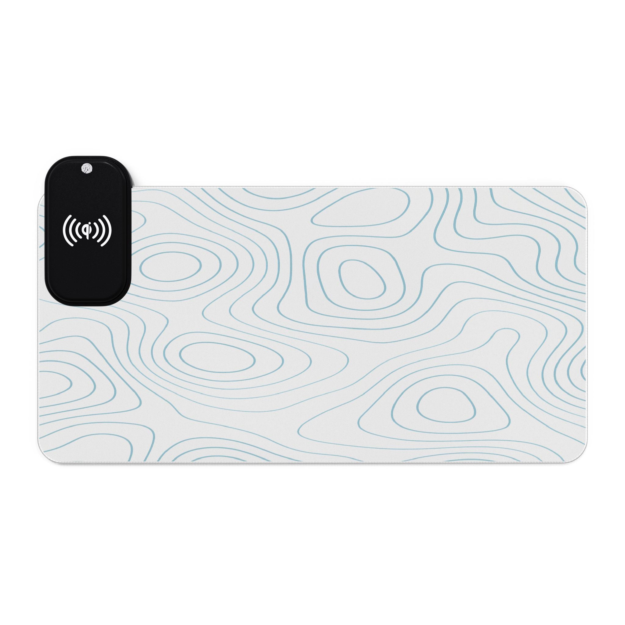 Owls Hoot Wireless Charging Mousepad- BLUE TOPOGRAPHIC