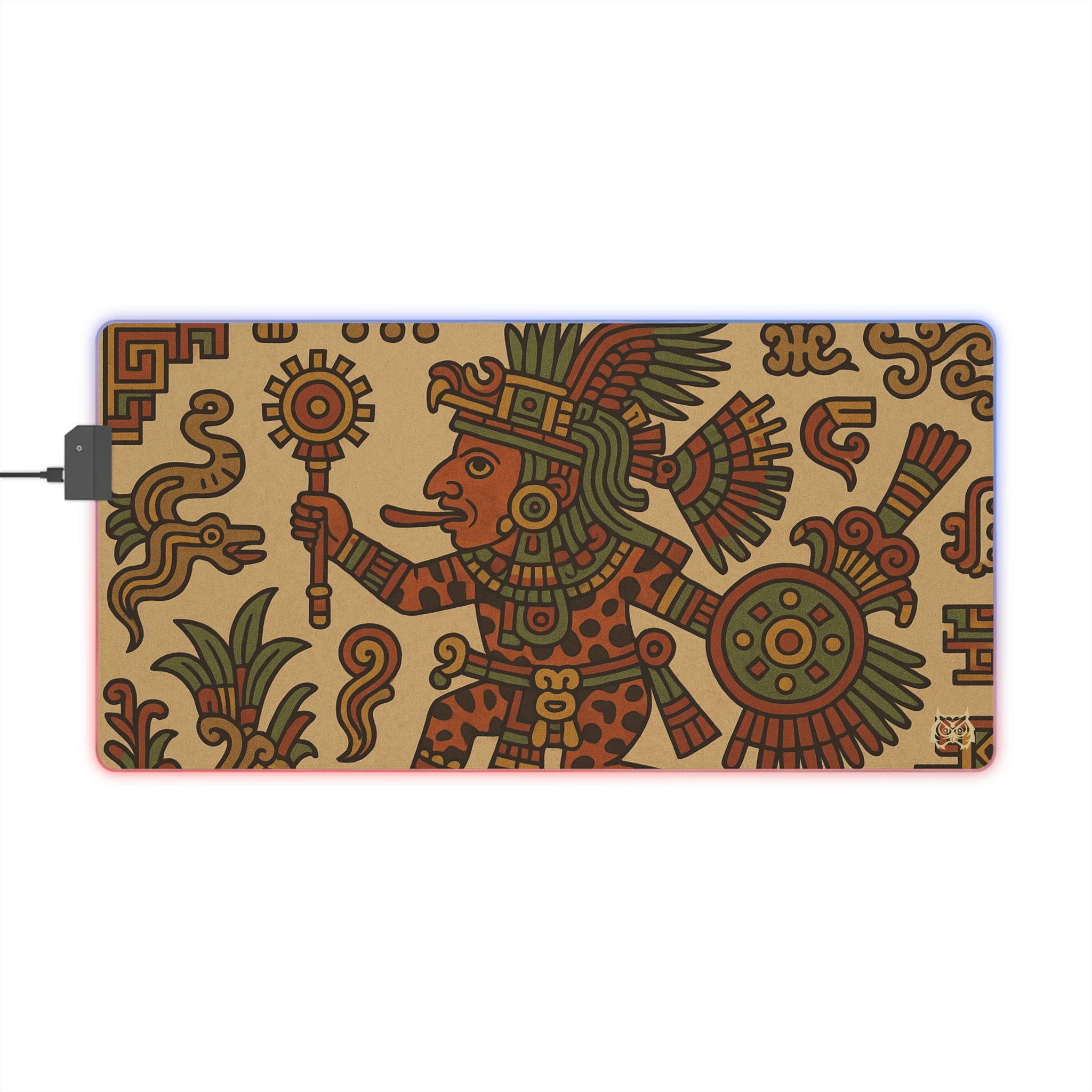 Owls Hoot RGB Mousepad- AZTEC WARRIOR