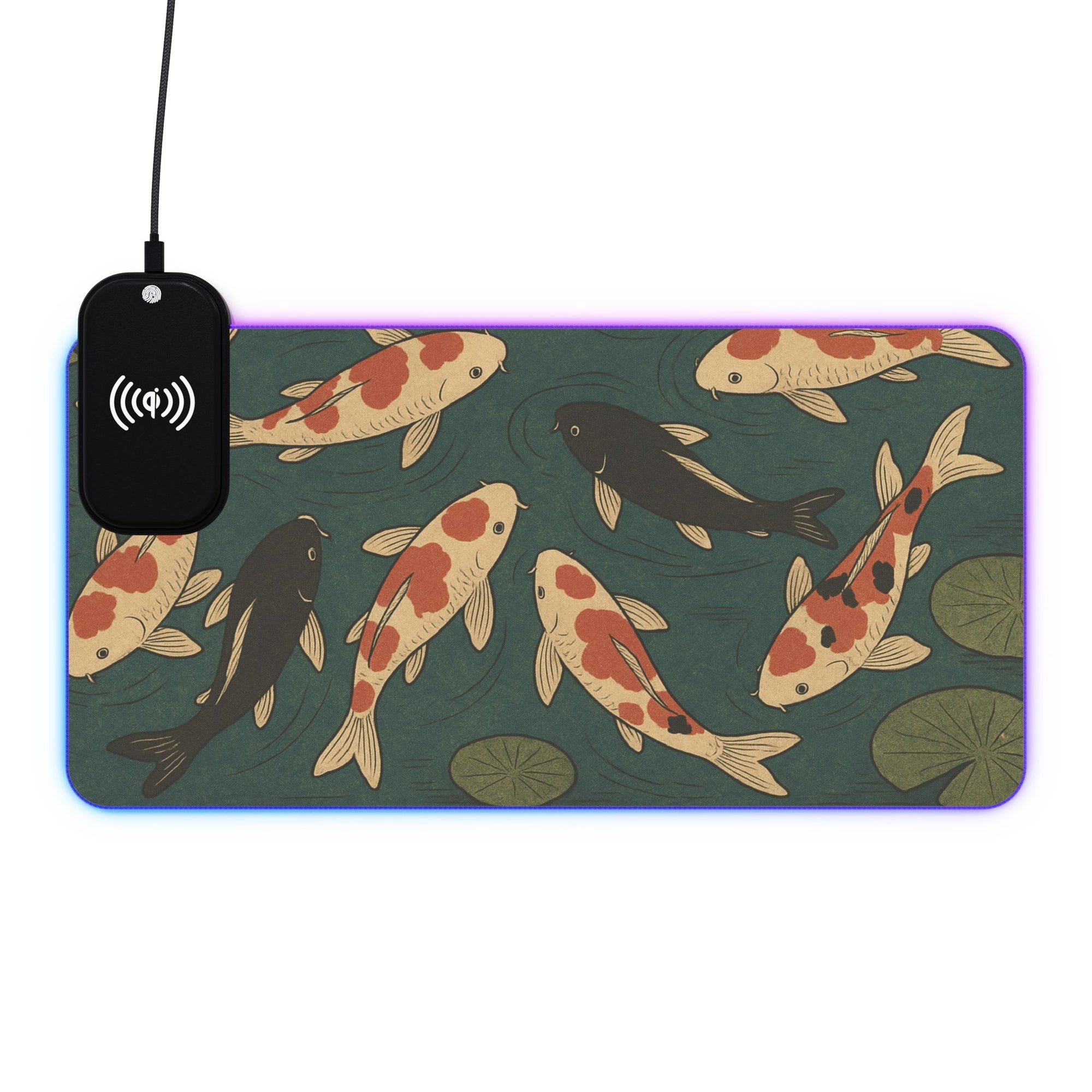 Owls Hoot Wireless Charging Mousepad- KOI FISH