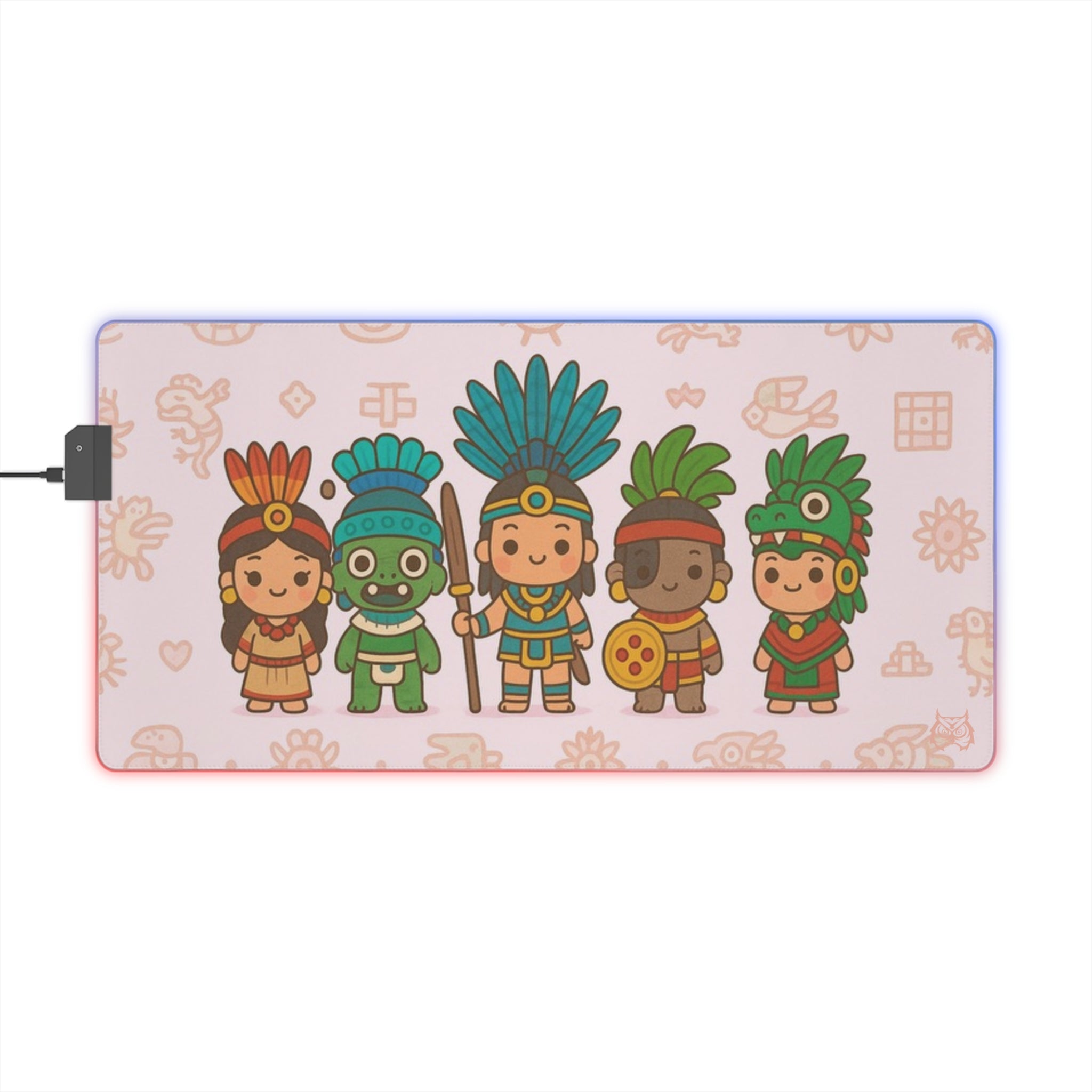 Owls Hoot RGB Mousepad- KAWAII AZTEC PEOPLE