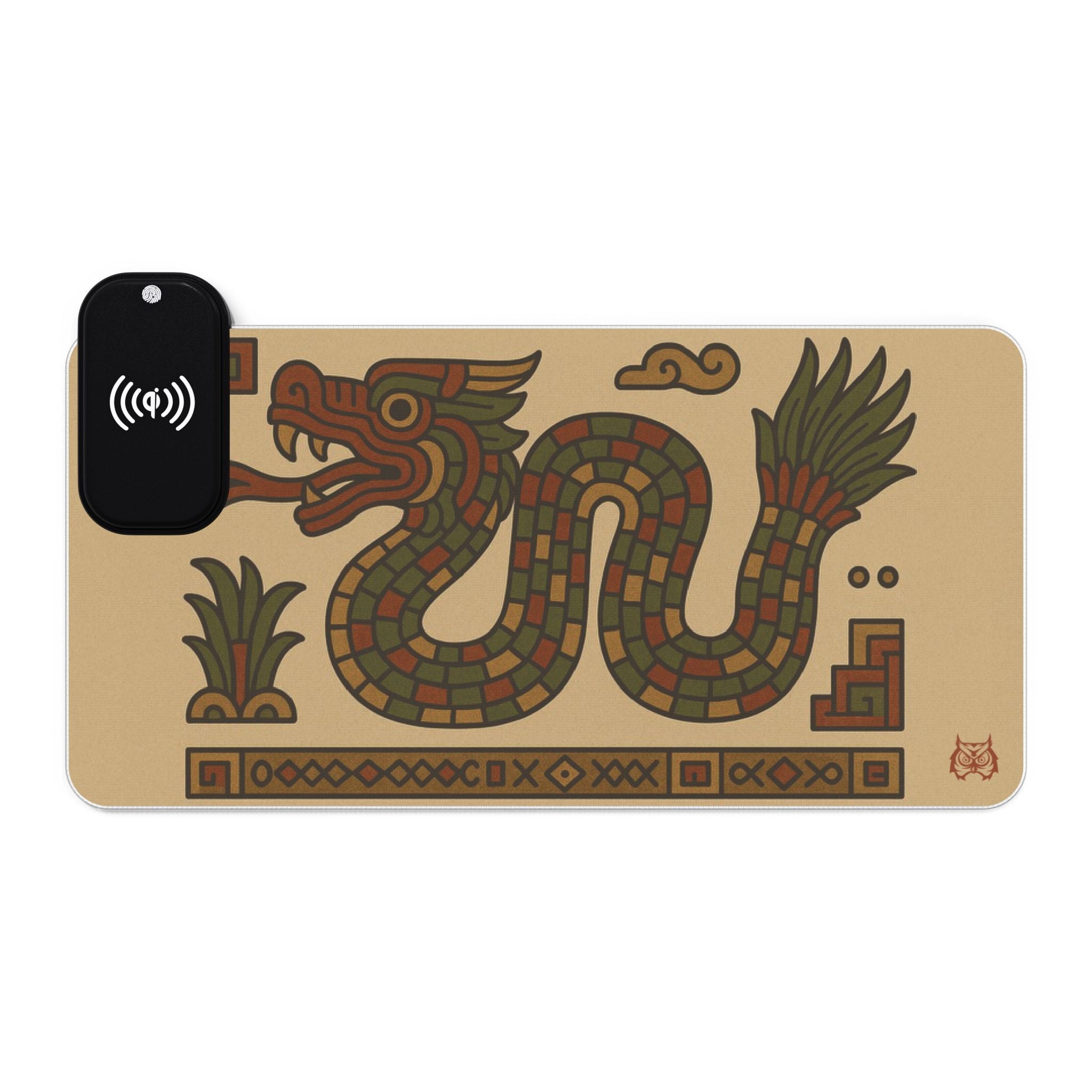 Owls Hoot Wireless Charging Mousepad- AZTEC SERPENT
