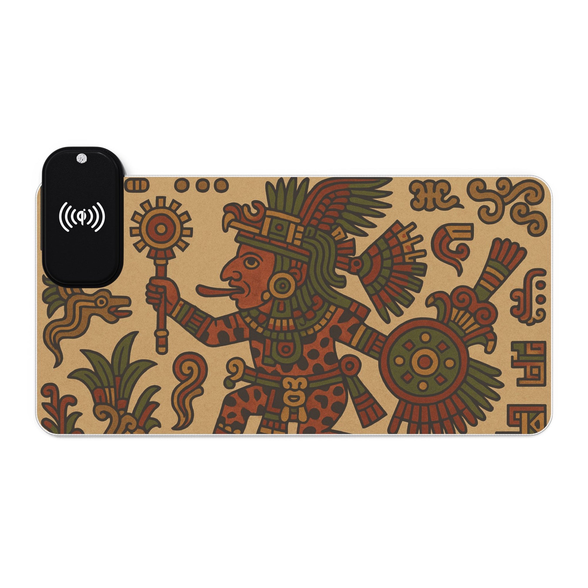 Owls Hoot Wireless Charging Mousepad- AZTEC WARRIOR